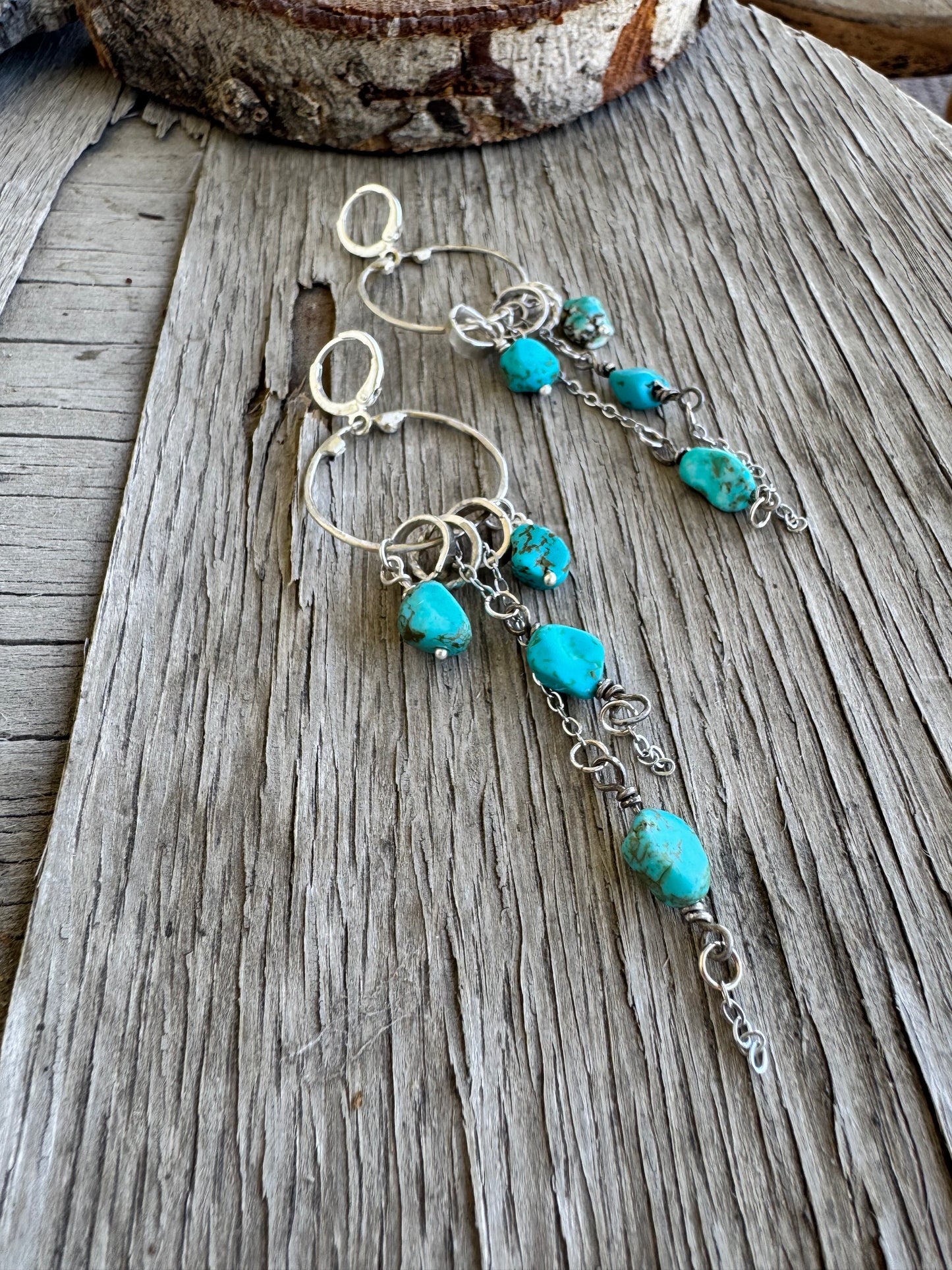 Sterling silver And Turquoise Dangle Earrings