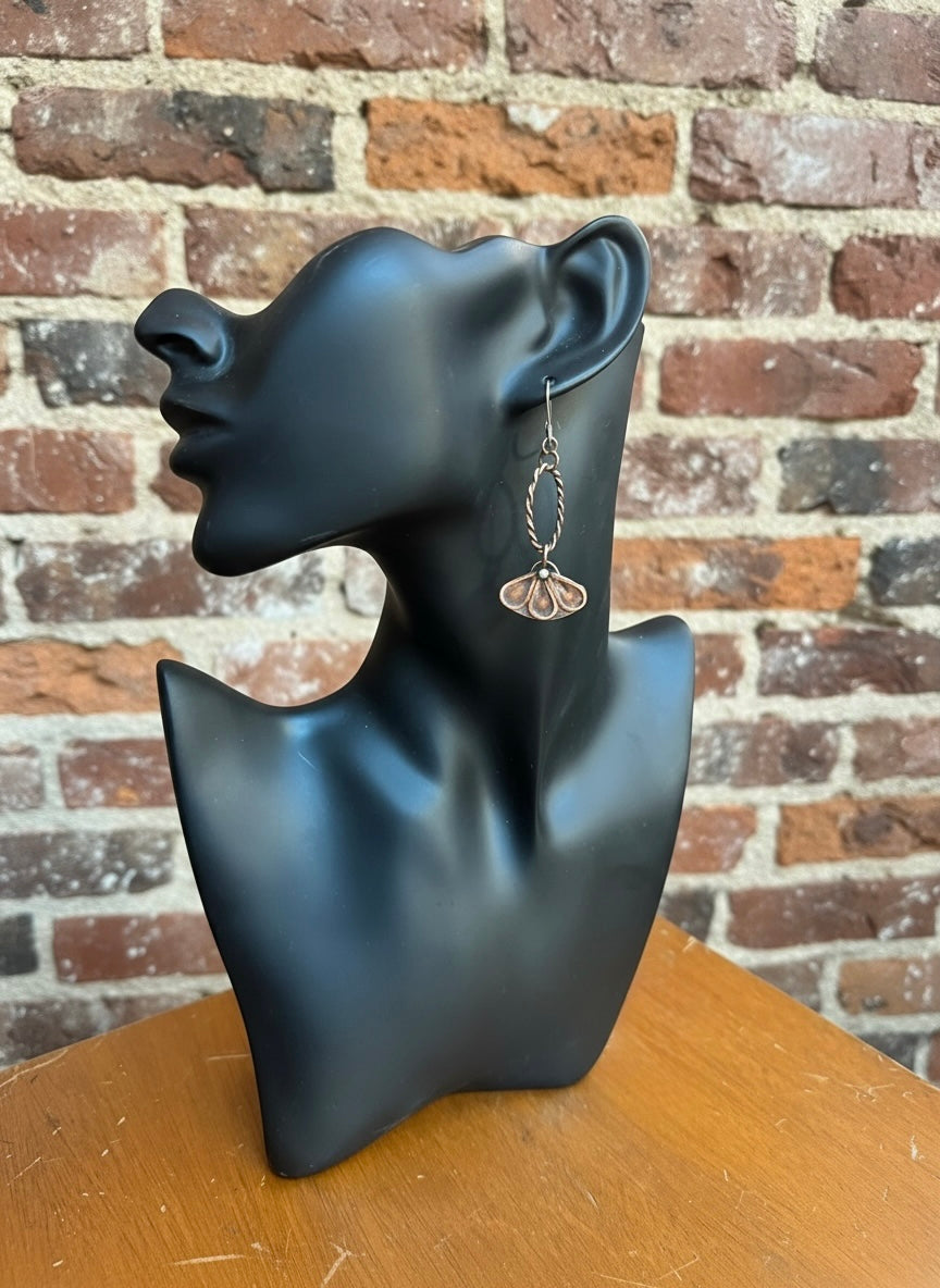 Pretty petals copper earrings