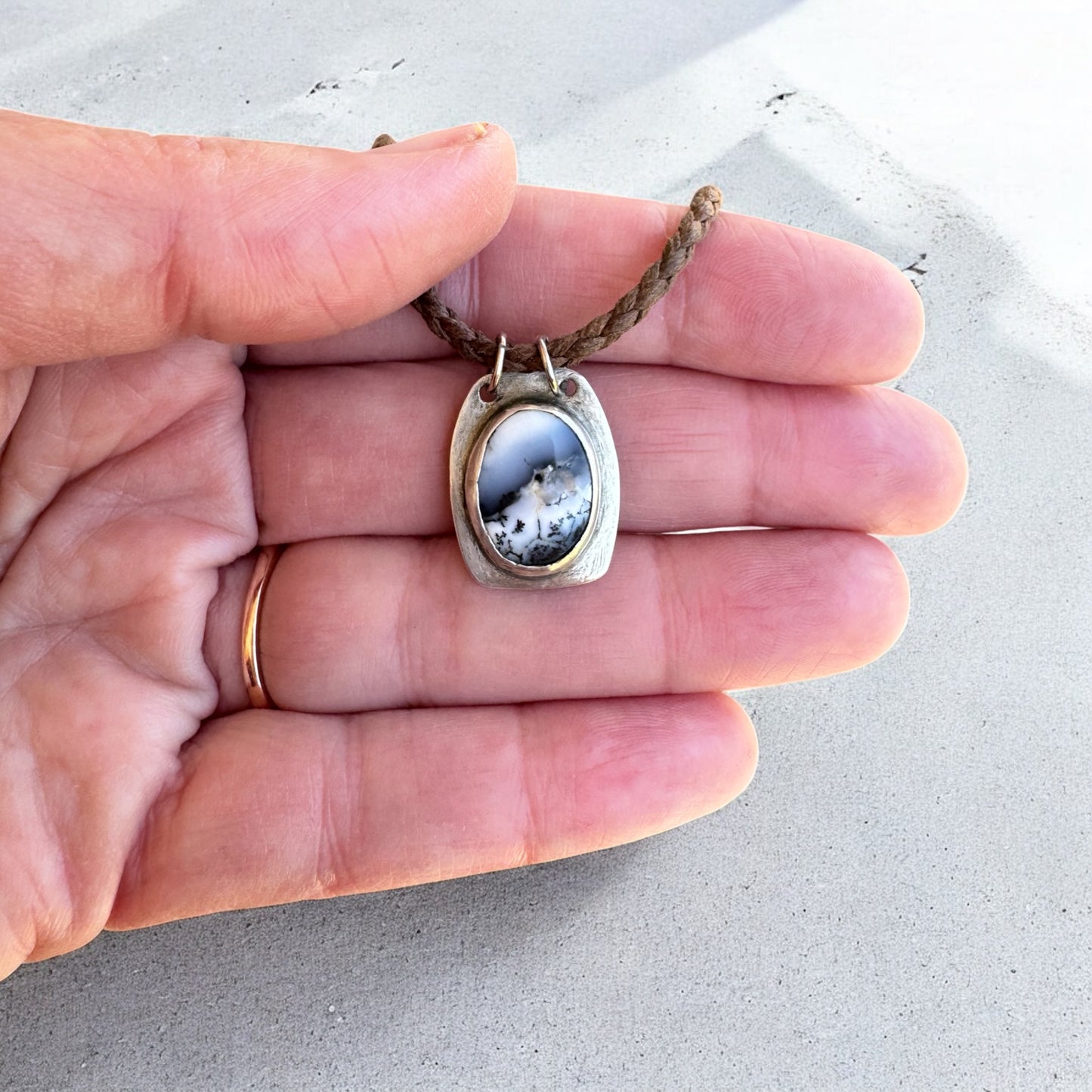 “Wild Horizon” Dendritic Agate Necklace – Sterling Silver