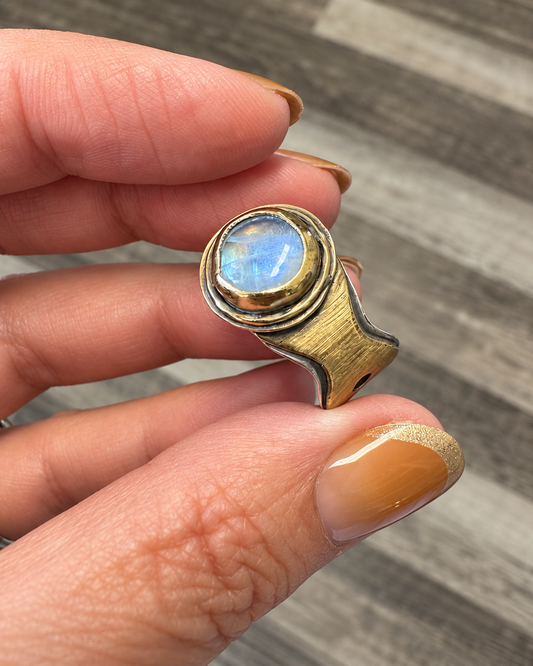 Blue Ember One Of A Kind Mixed Metal Ring