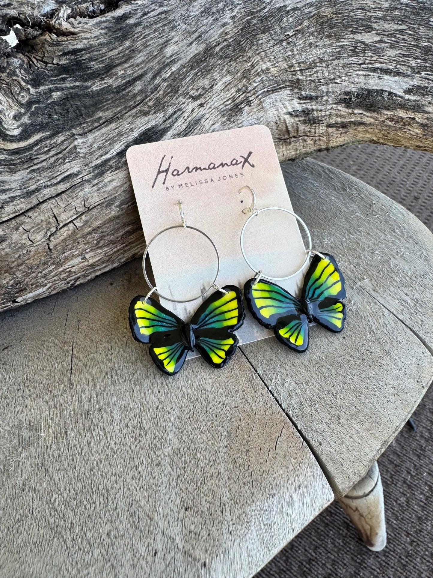 Electric Bloom Butterfly Hoops