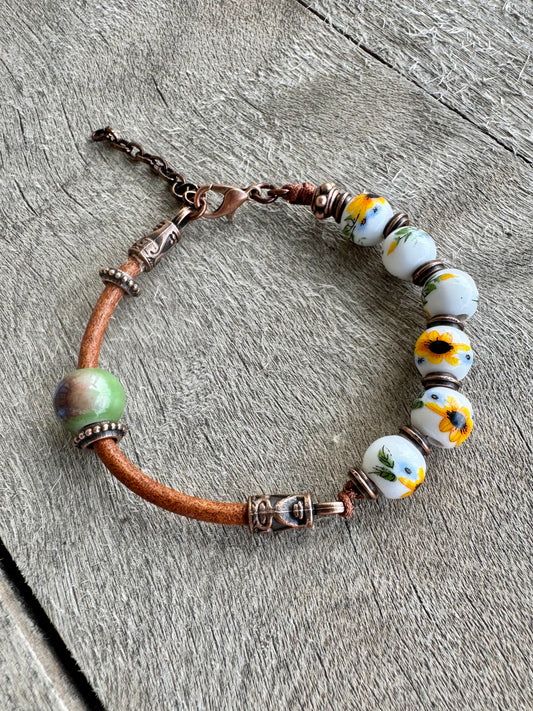 Blooming sunflower bracelet