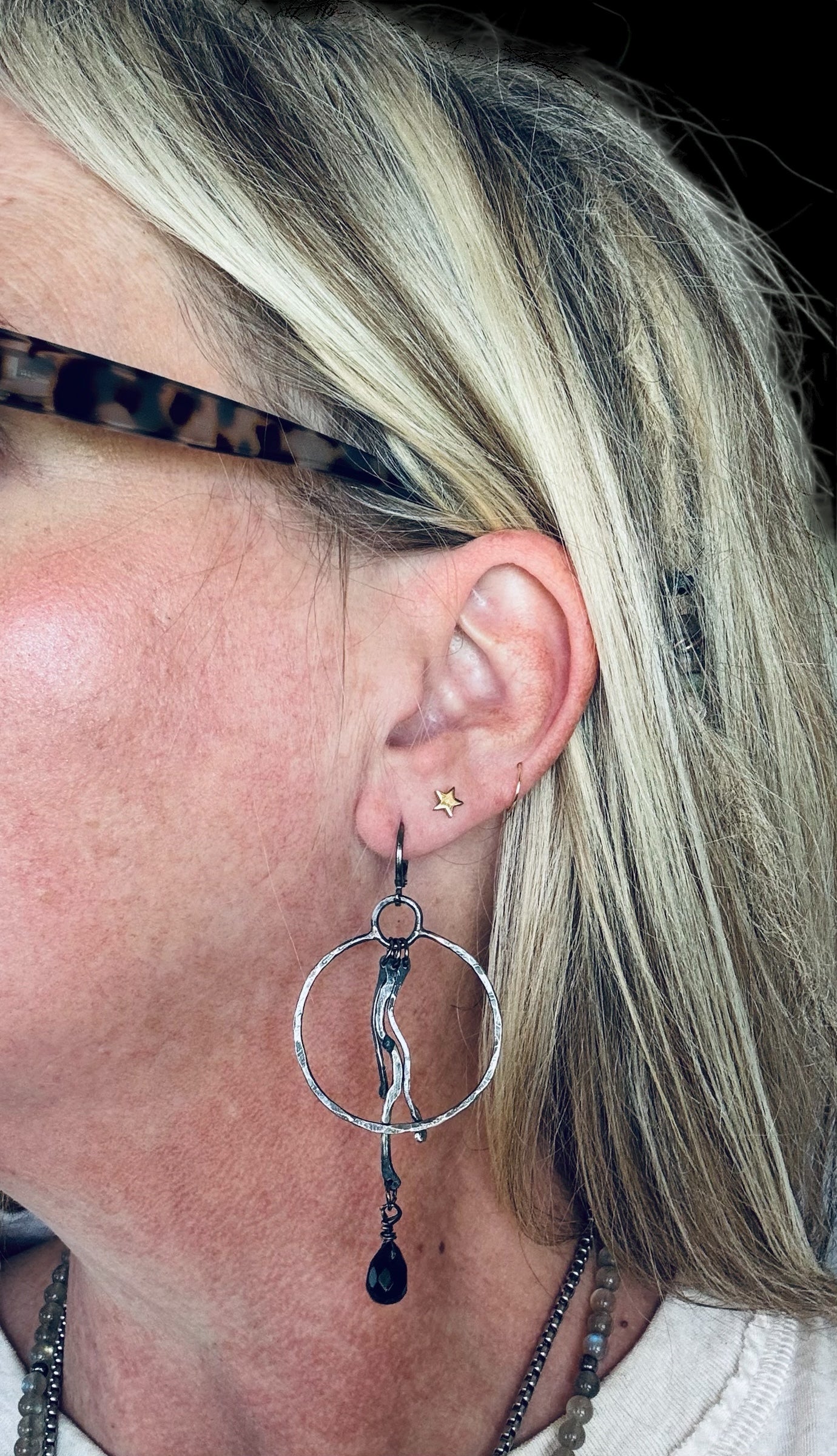 Sterling silver and Black Onyx Earrings