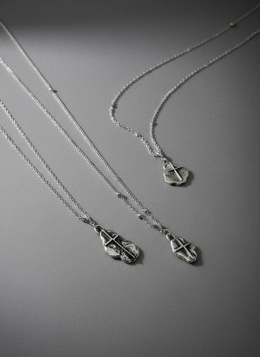 Molten cross pendant