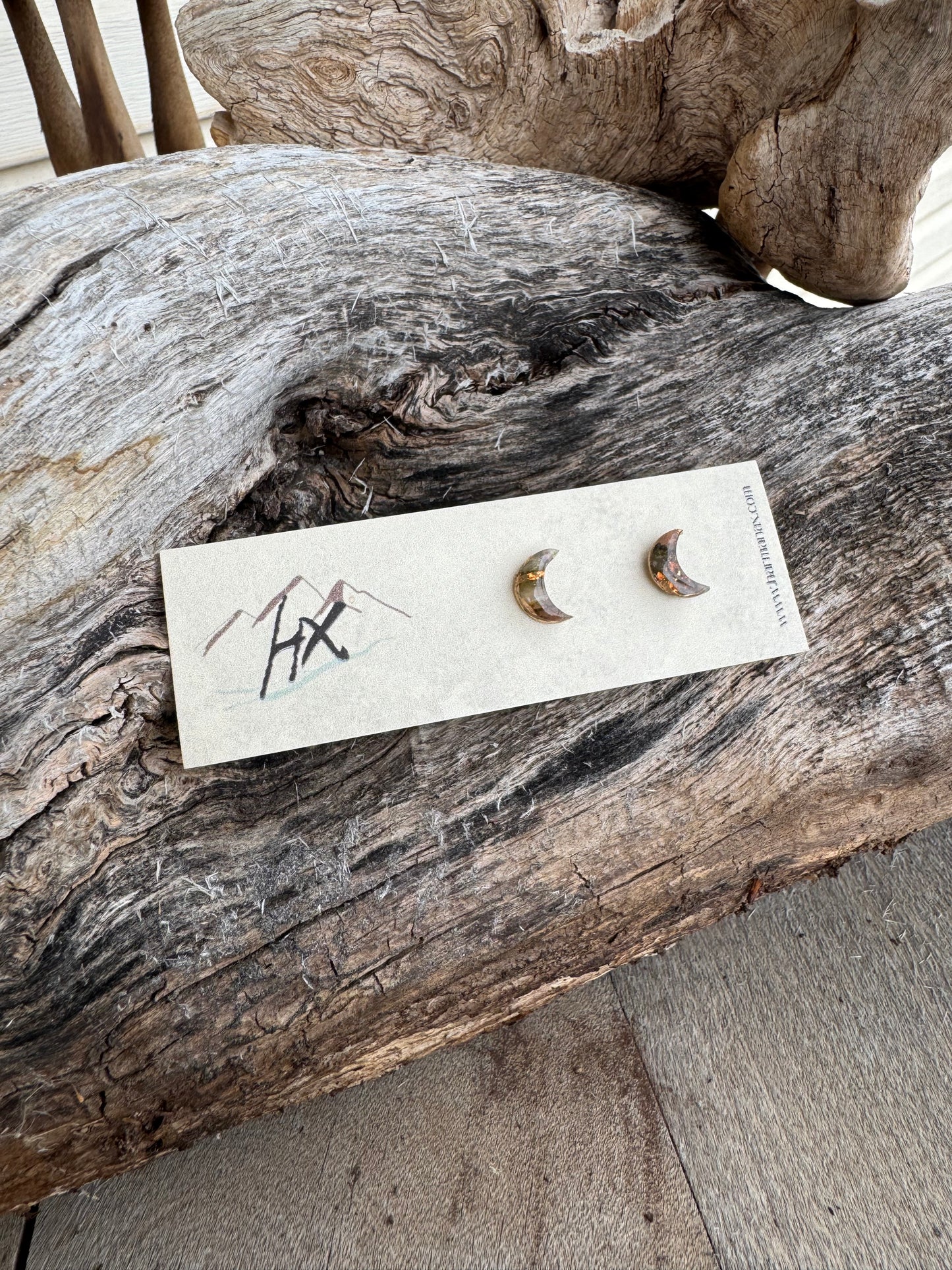 Crescent Moon Studs