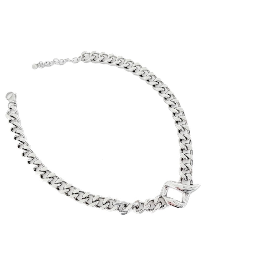 Chain Reaction Edgy Silver Necklace