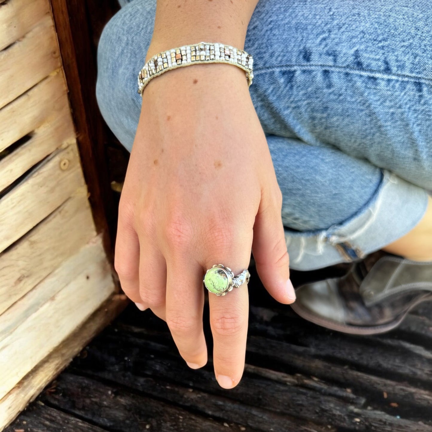Variscite and Sterling Silver Ring- One of a kind