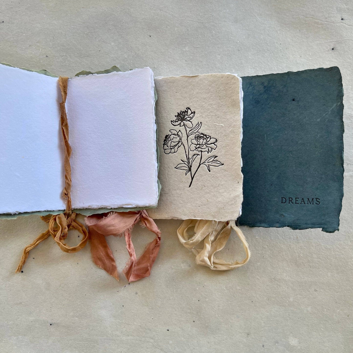 Tied With Dreams handmade paper booklets for precious moments.