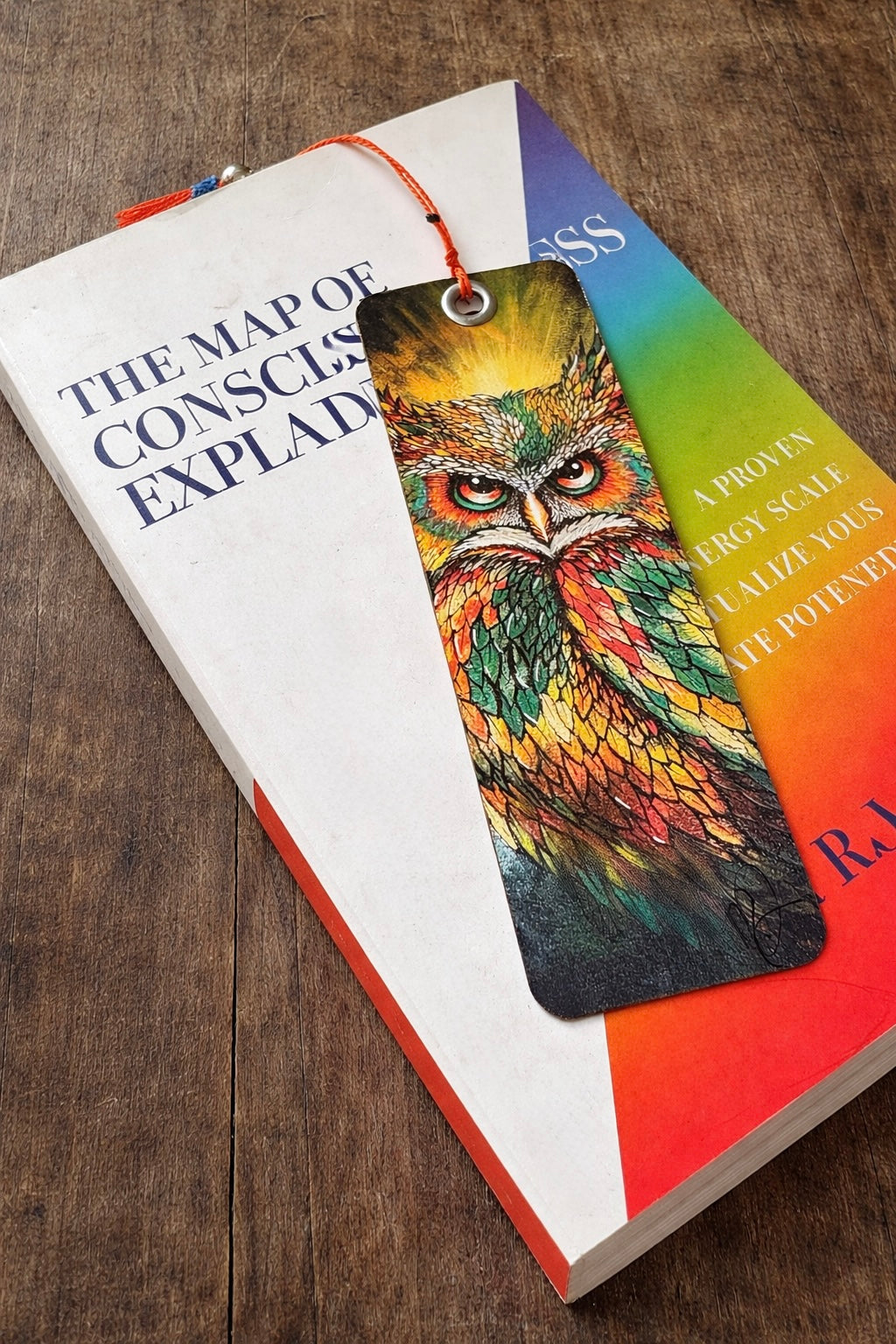Vector Owl Bookmark-Original Art with Handmade Tassel