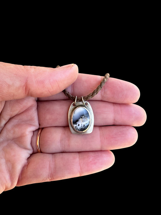 “Wild Horizon” Dendritic Agate Necklace – Sterling Silver
