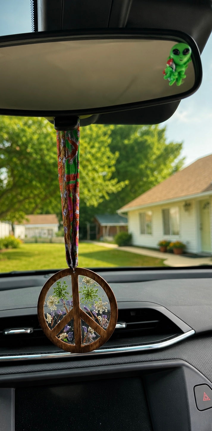 Wildflower Peace Rearview Charm