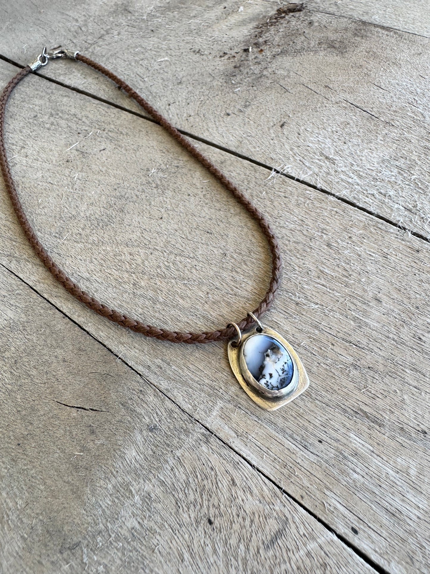 “Wild Horizon” Dendritic Agate Necklace – Sterling Silver