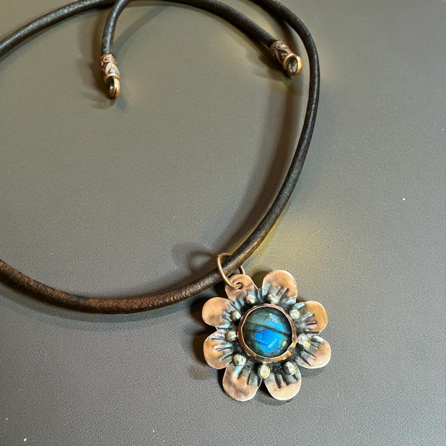 Labradorite Flower Necklace