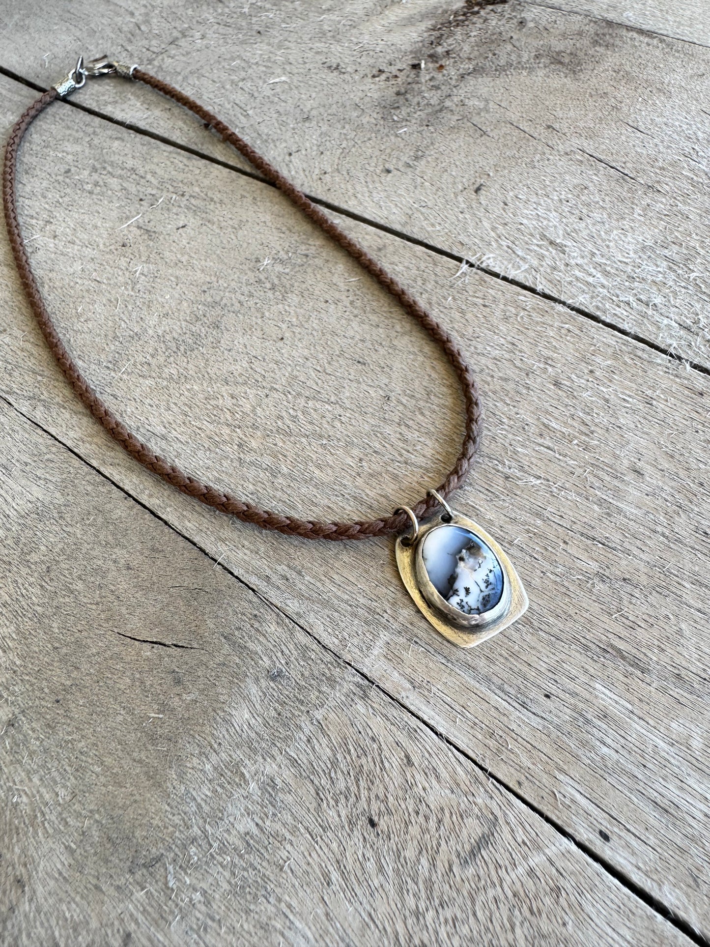 “Wild Horizon” Dendritic Agate Necklace – Sterling Silver