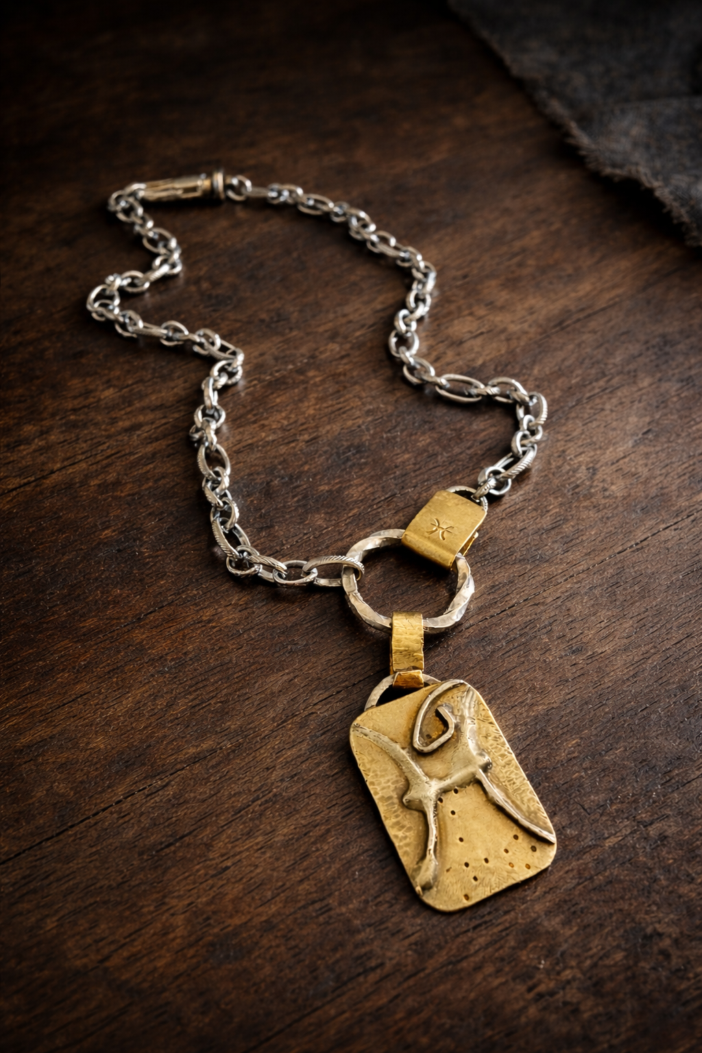 Pisces mixed metal necklace.  The Zodiac Collection