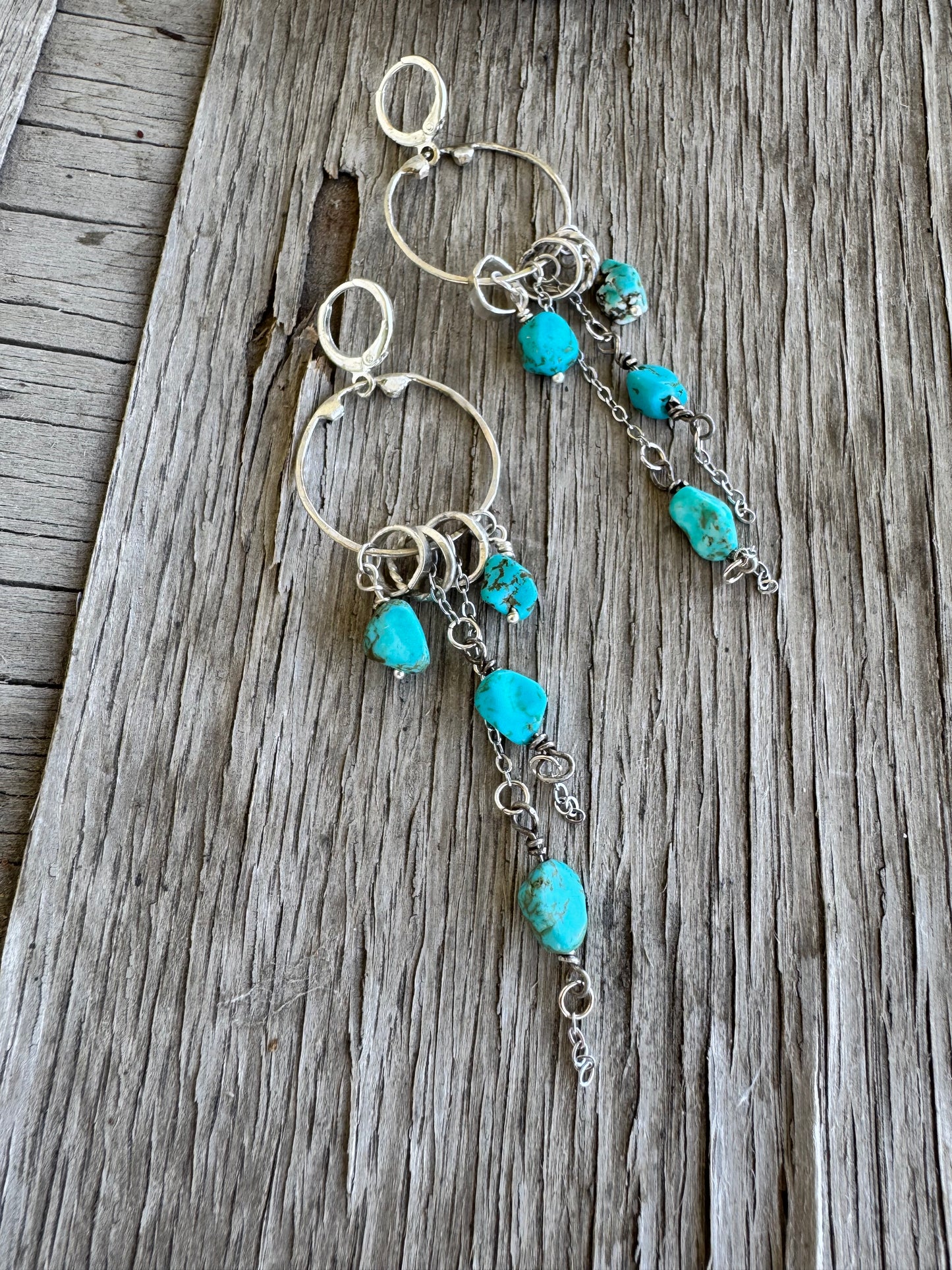 Sterling silver And Turquoise Dangle Earrings
