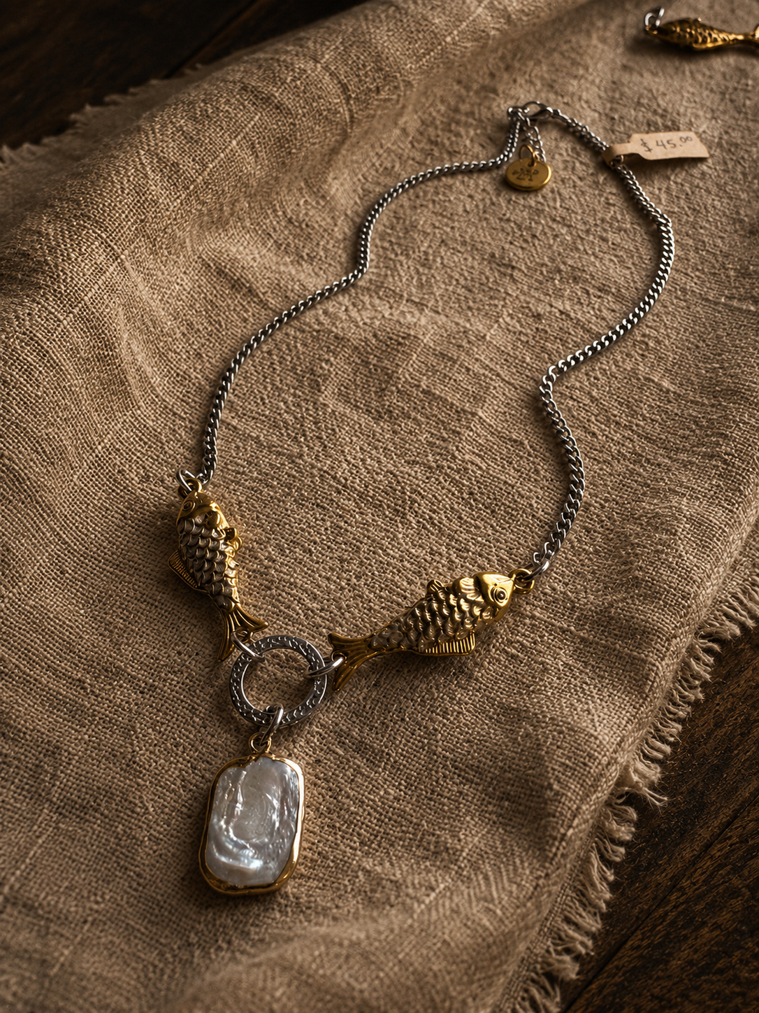 Fish & Pearl Necklace