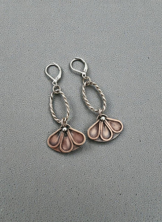 Pretty petals copper earrings