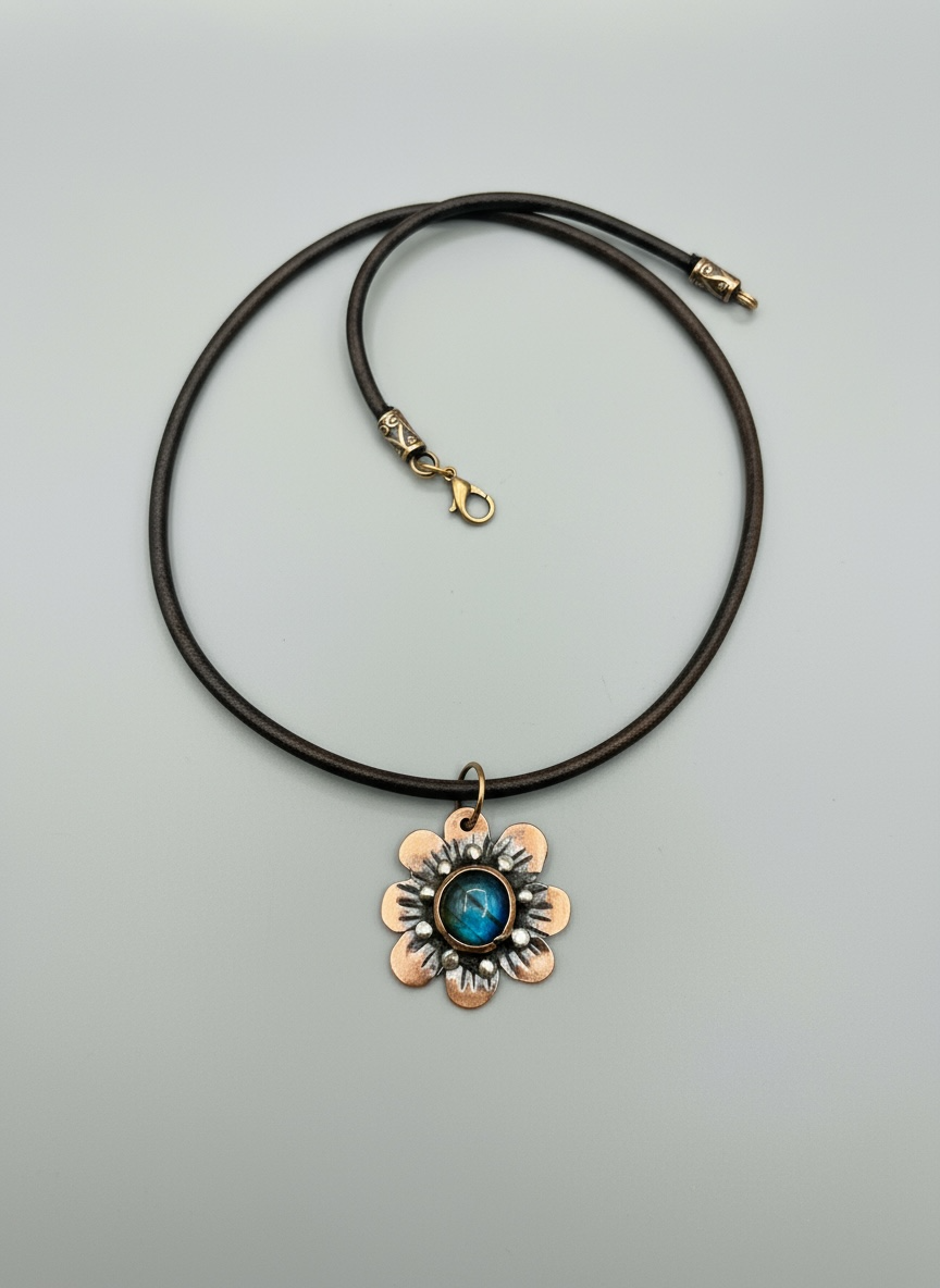 Labradorite Flower Necklace