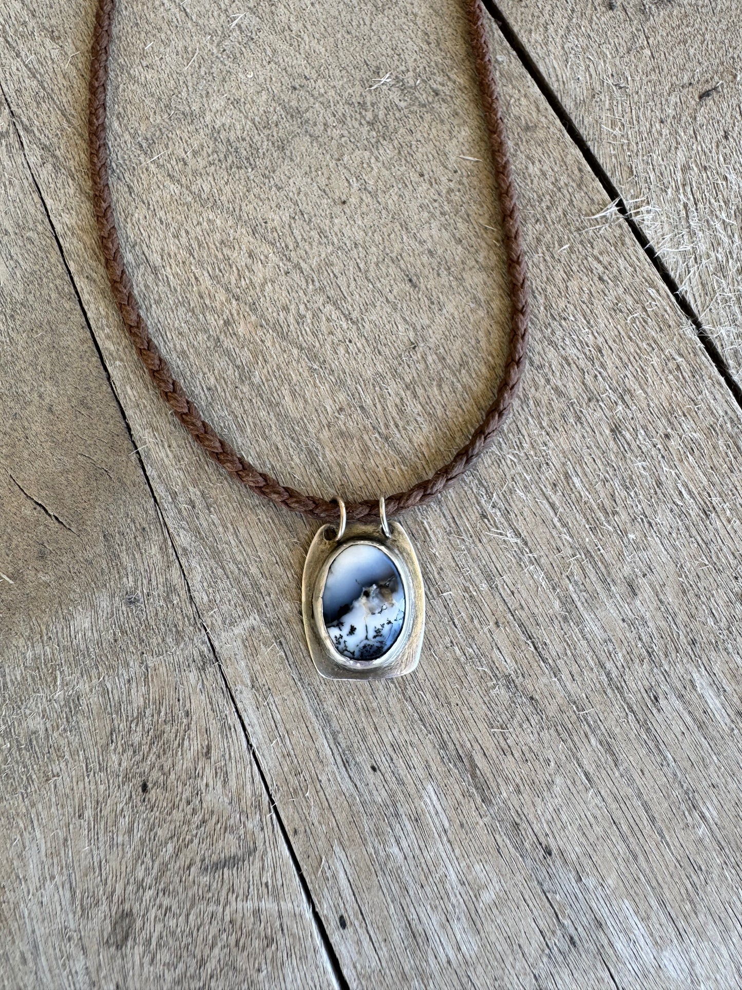 “Wild Horizon” Dendritic Agate Necklace – Sterling Silver
