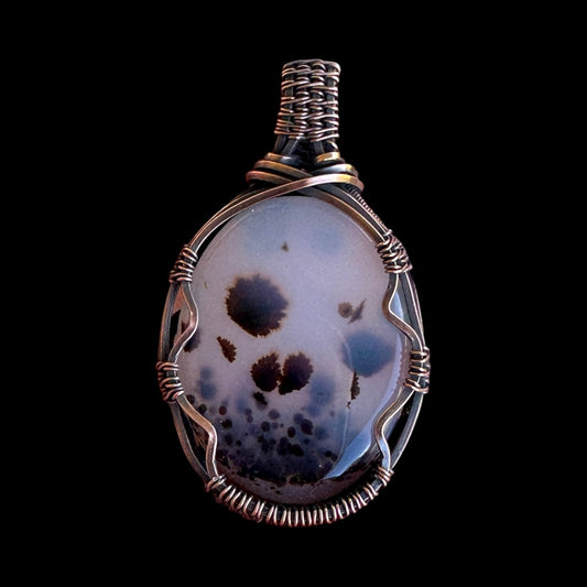 Dendritic Agate Wire-Wrapped Pendant
