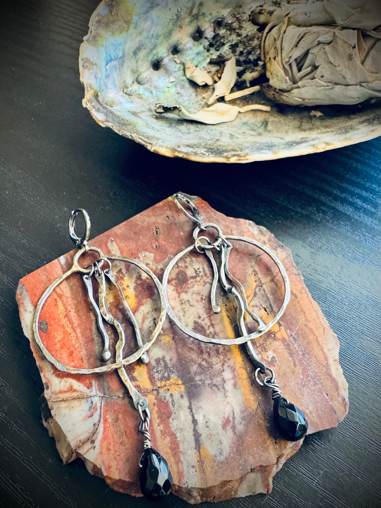 Sterling silver and Black Onyx Earrings