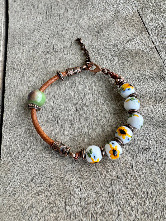 Blooming sunflower bracelet