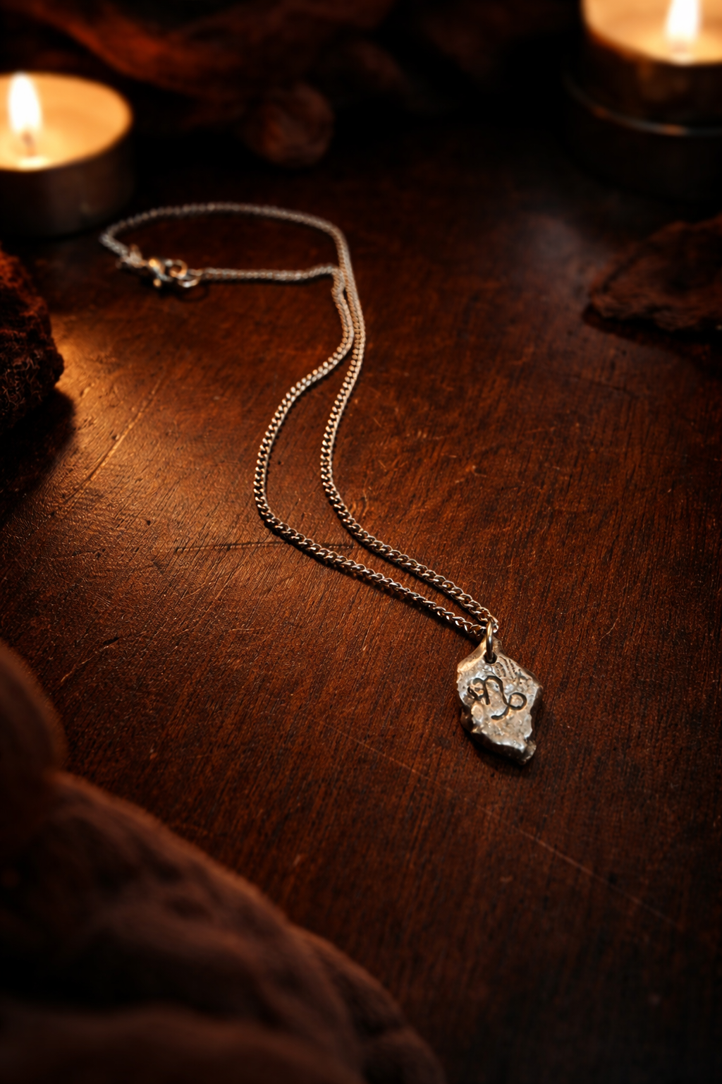 Fine silver Capricorn necklace