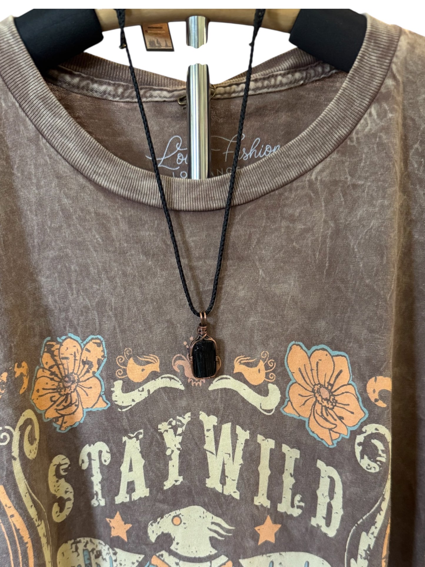 Black Tourmaline Protection Pendant – Hand-Wrapped in Copper