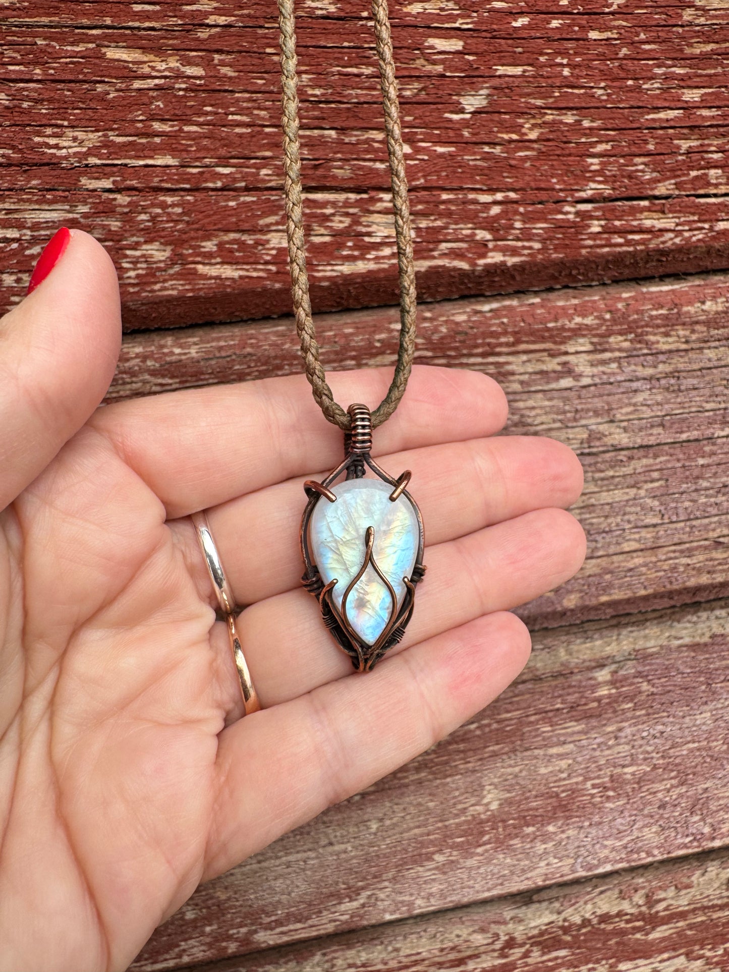 Lotus moonstone necklace