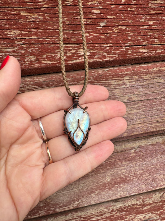 Lotus moonstone necklace