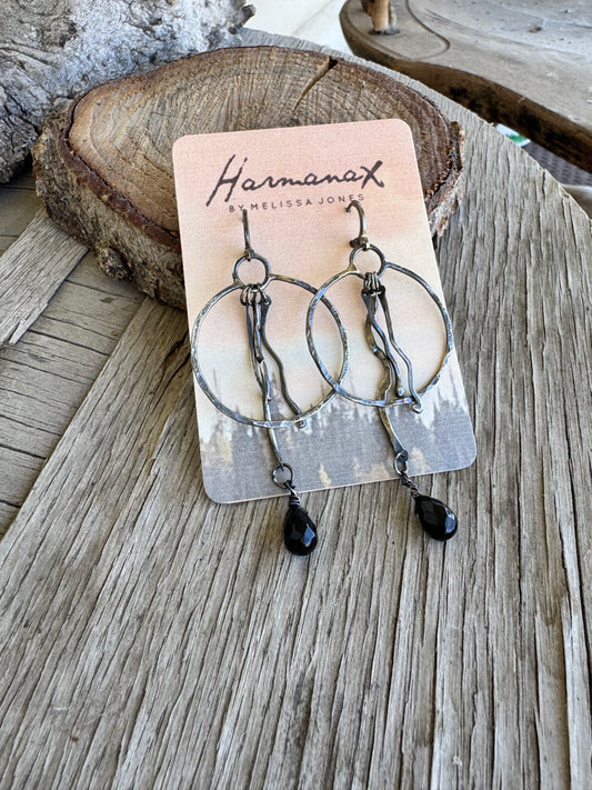 Sterling silver and Black Onyx Earrings
