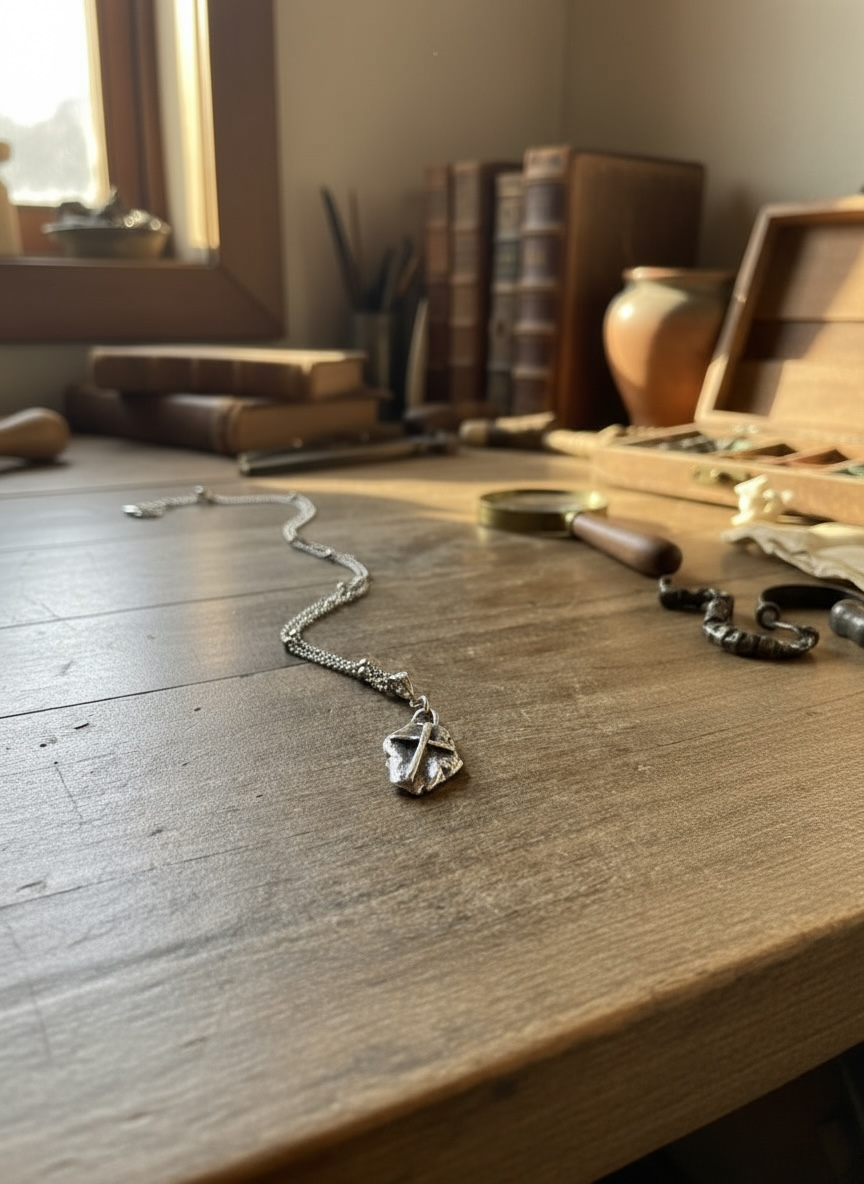 Molten cross pendant