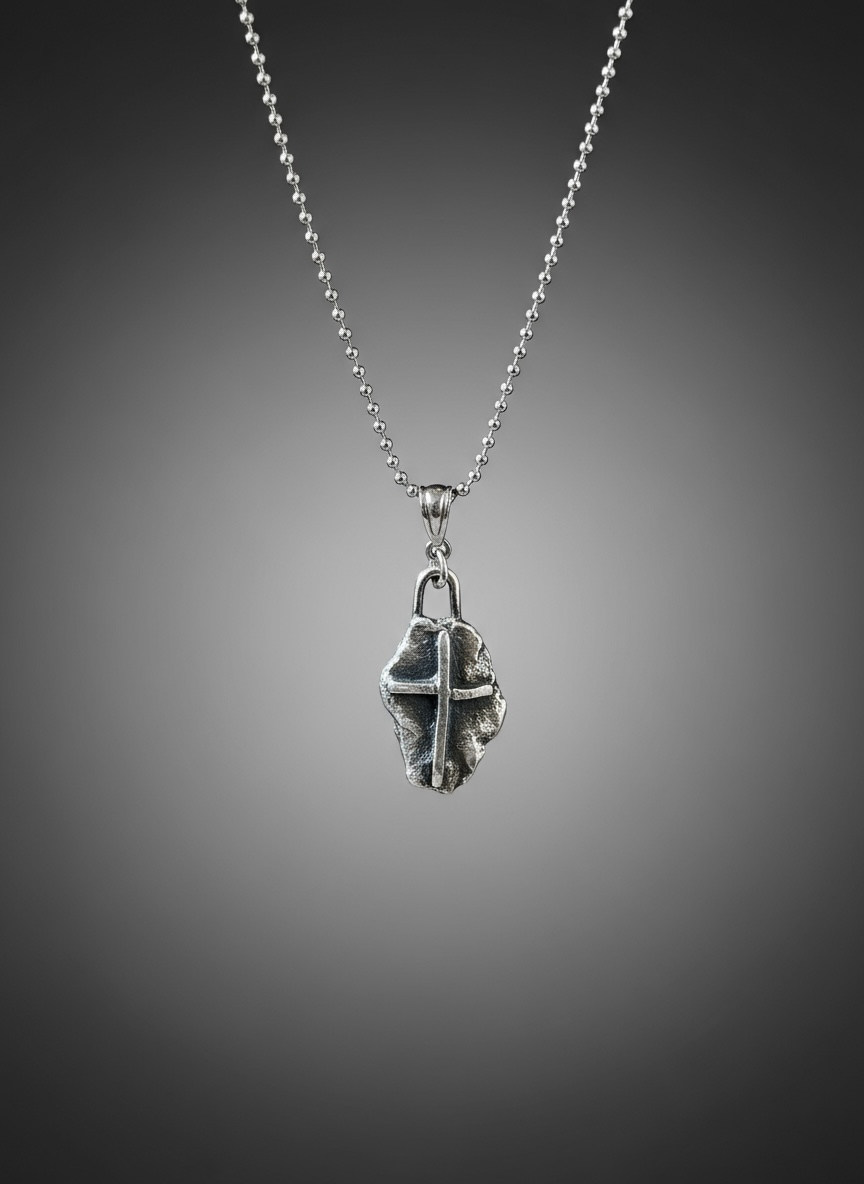 Molten cross pendant