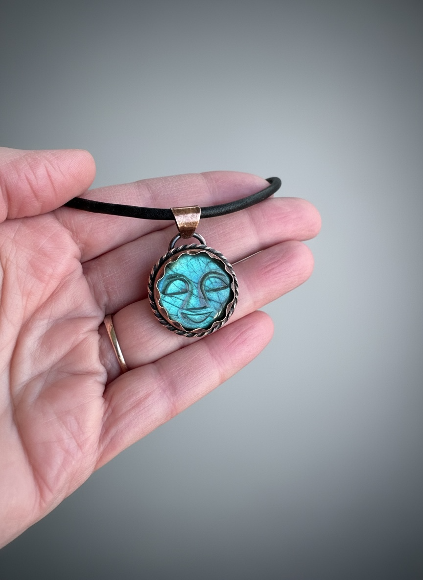 Man in the moon necklace