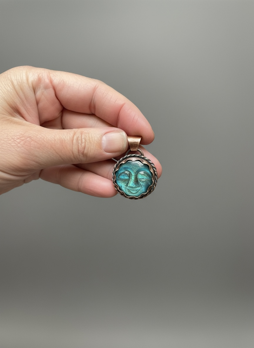 Man in the moon necklace