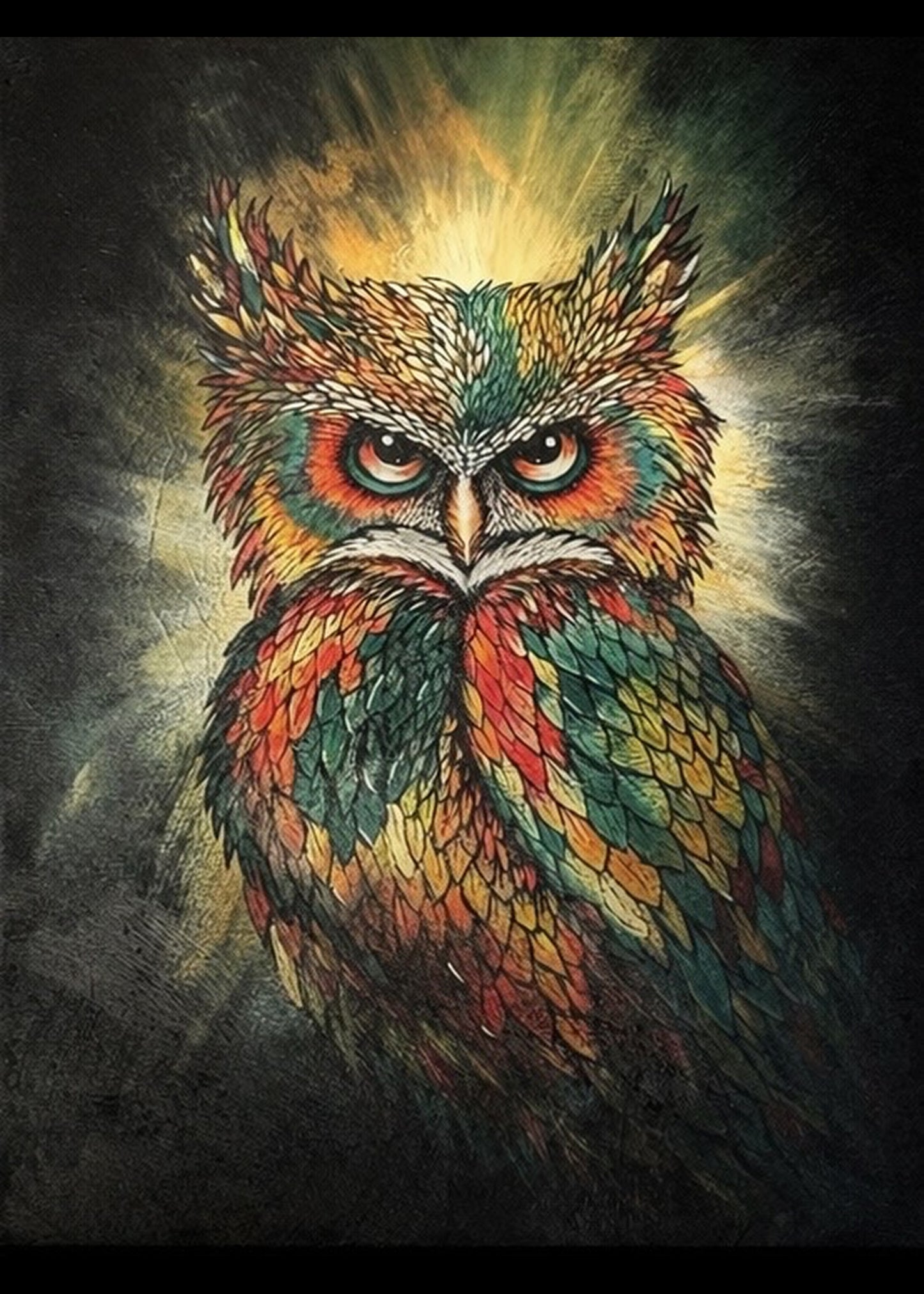 Vector | Original Owl Painting on Canvas (18x24)