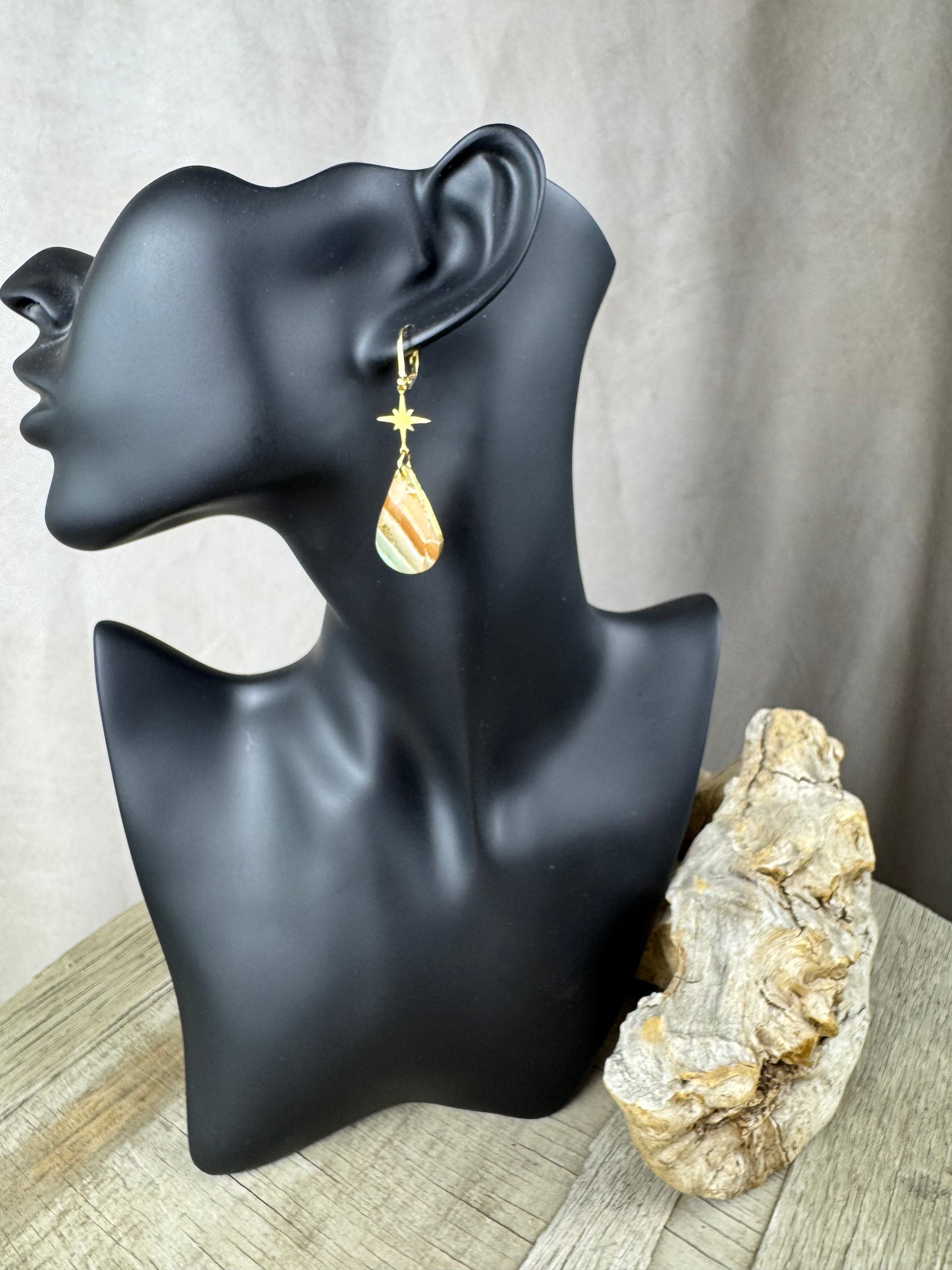 Golden Horizon Teardrop Earrings