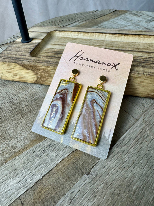 Golden Swirl Statement Earrings