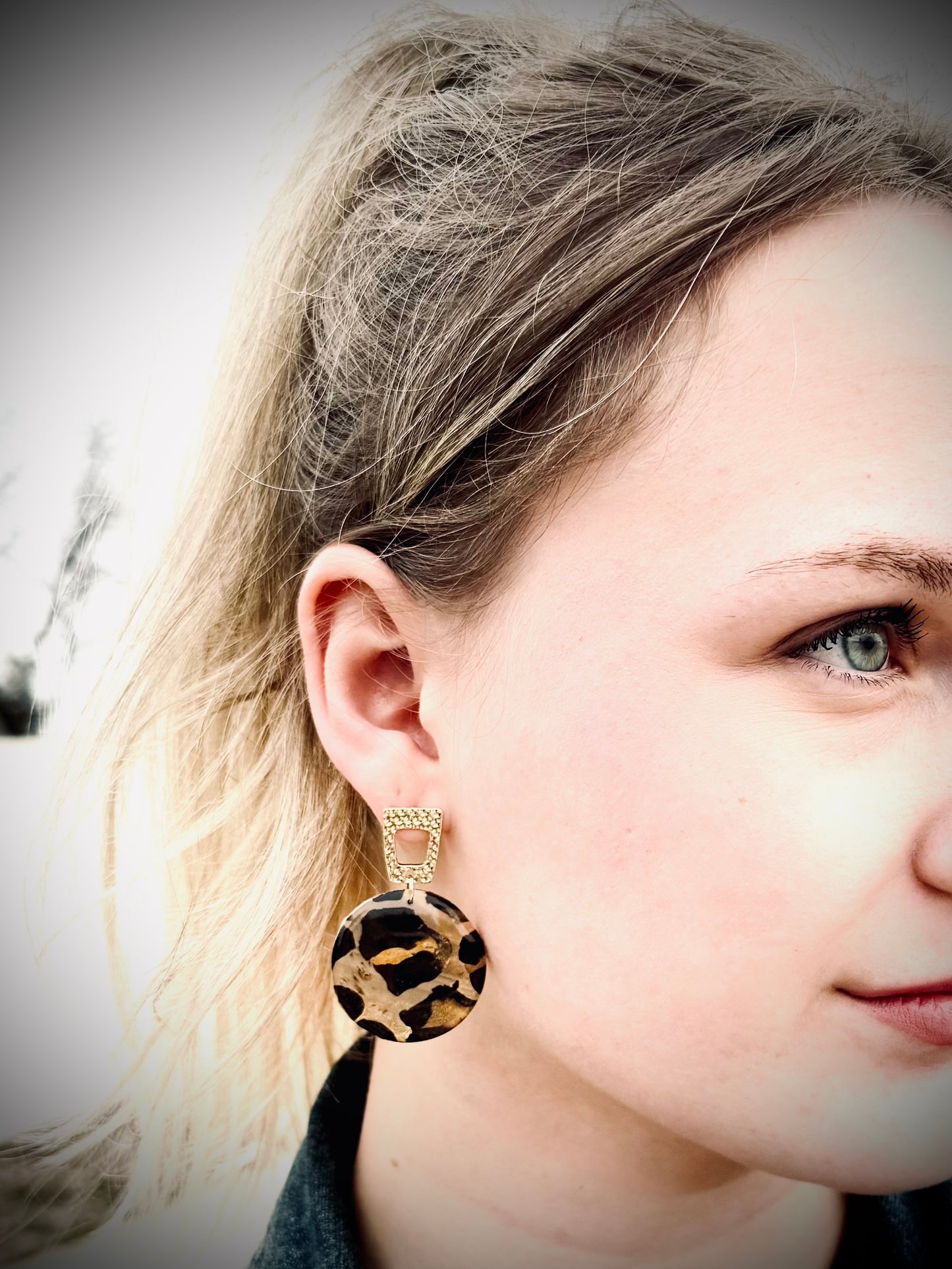 Leopard Landscape Earrings