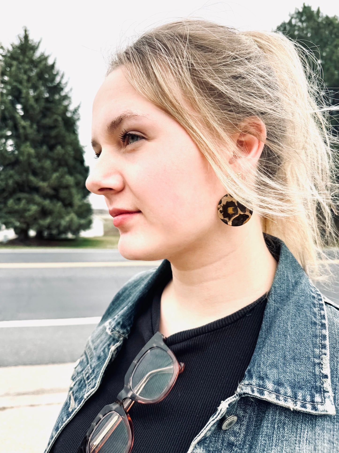 Leopard Landscape Earrings