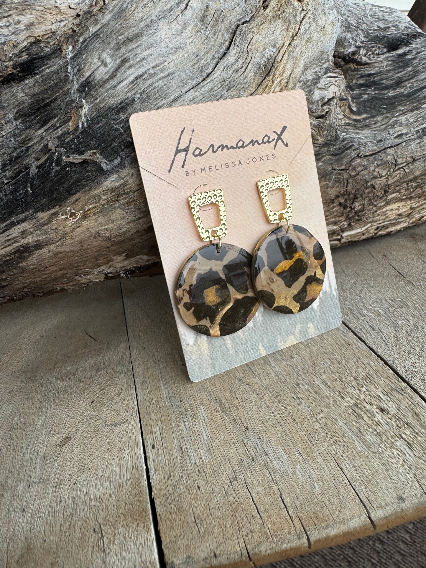Leopard Landscape Earrings