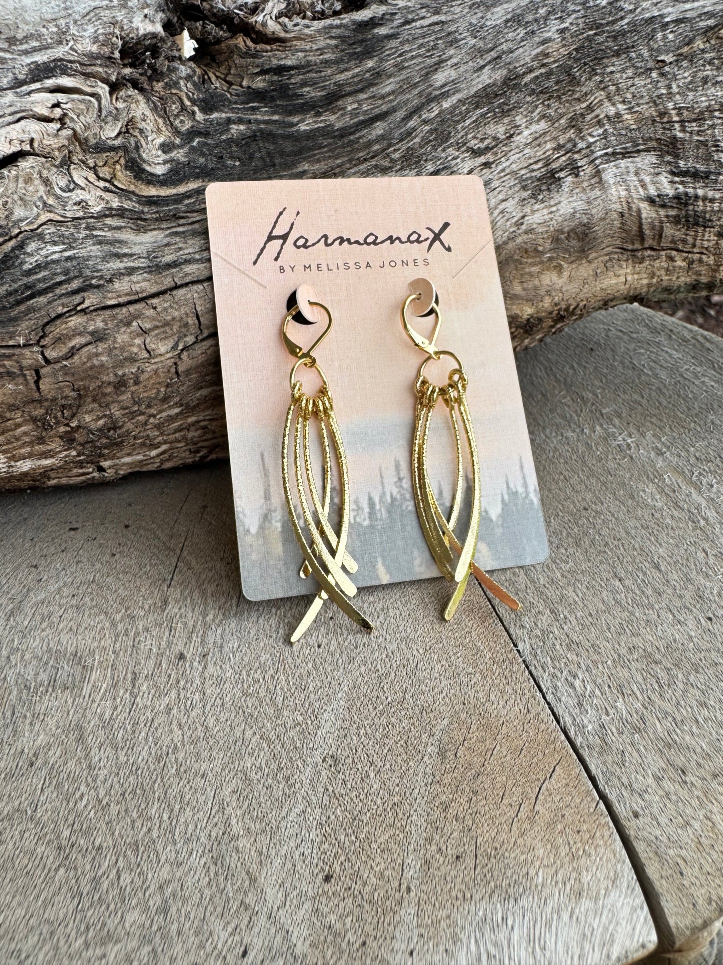 Wispy Gold dangle Earrings