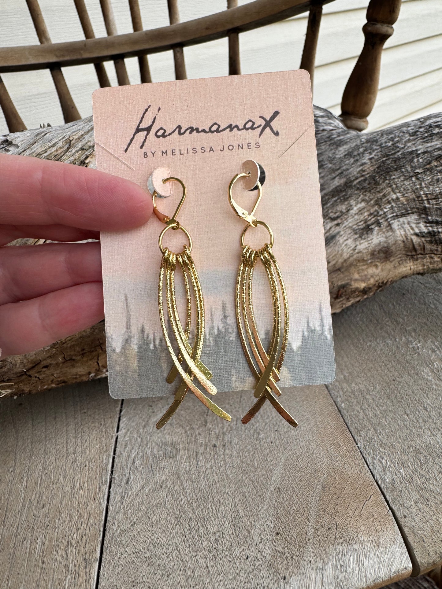 Wispy Gold dangle Earrings