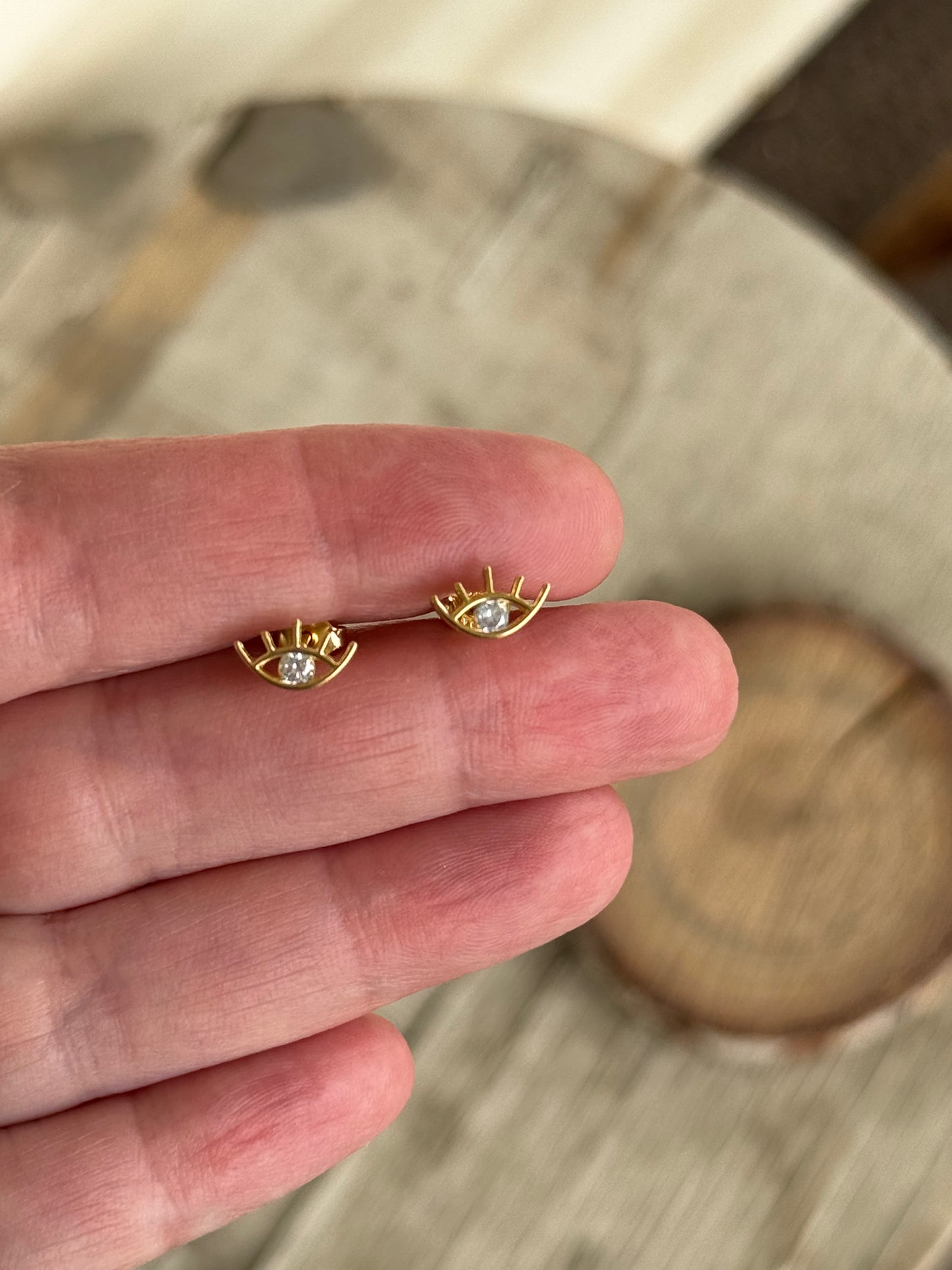 18K Gold Filled Evil Eye Earrings