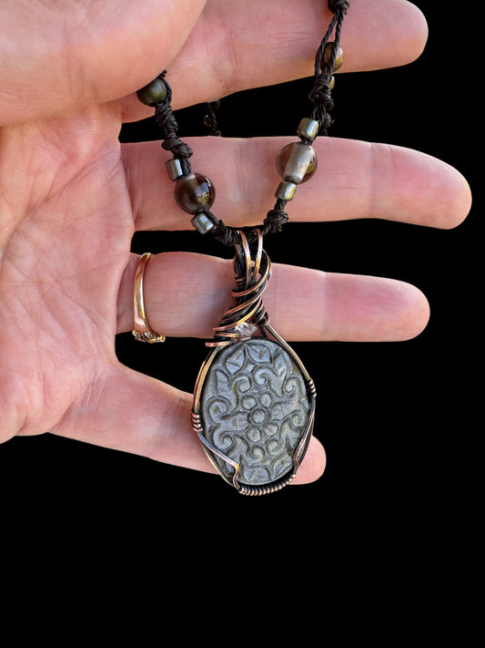 Twilight Mandala-Grey Moonstone Talisman