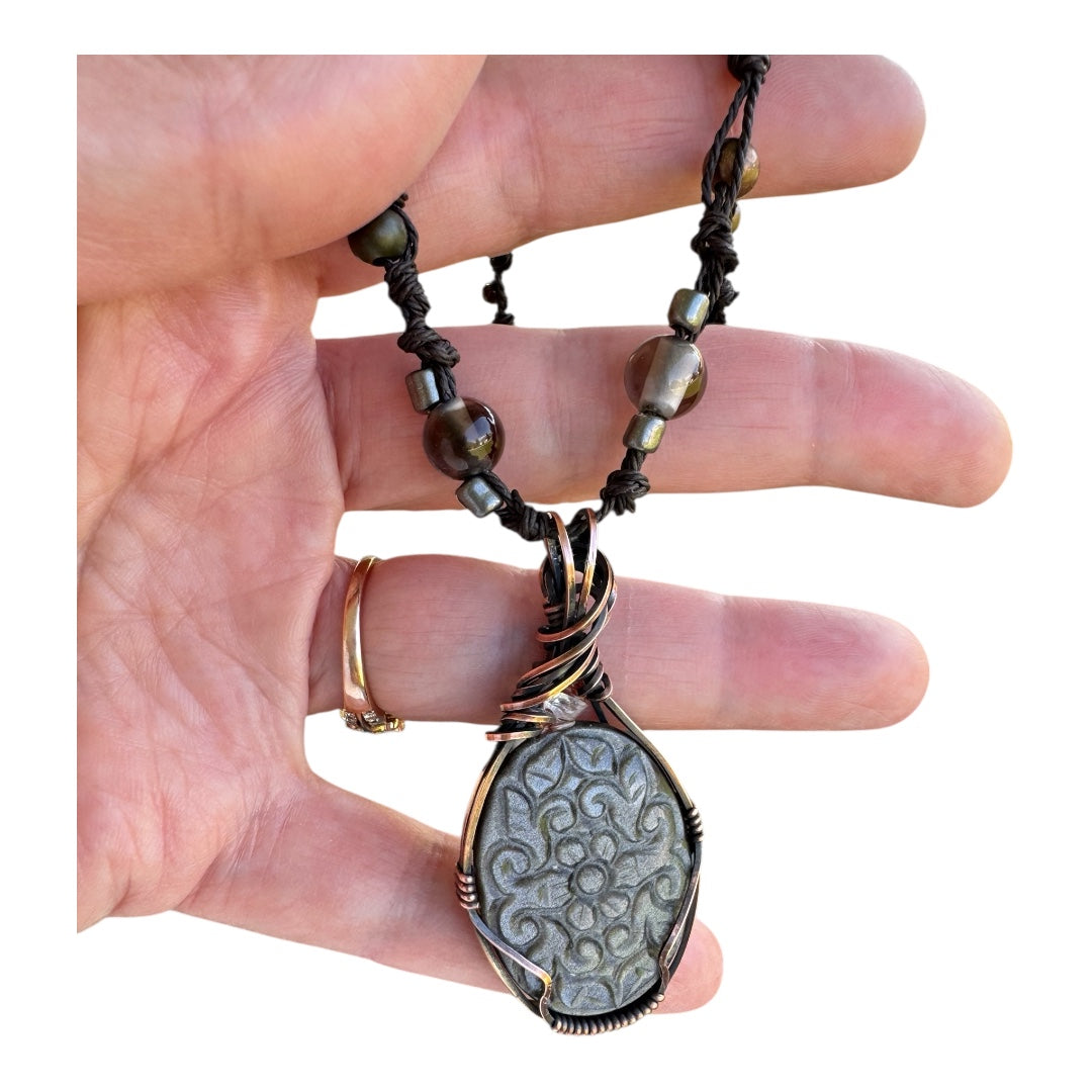 Twilight Mandala-Grey Moonstone Talisman