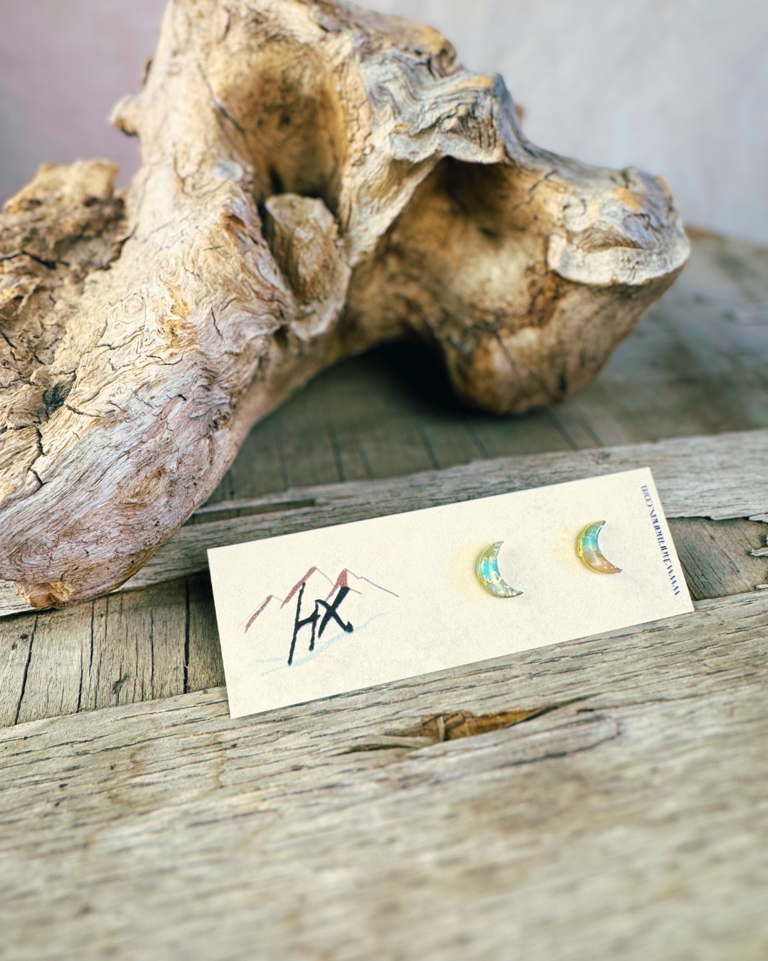 Celestial Crescent Moon Studs