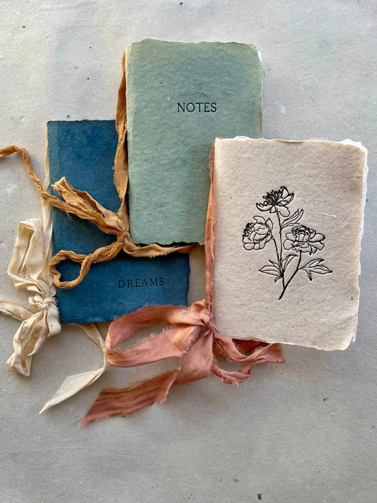 Tied With Dreams handmade paper booklets for precious moments.